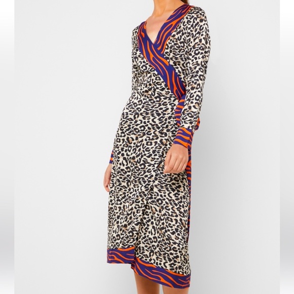 Never Fully Dressed Animal Print Long Sleeve Dress - Picture 1 of 4